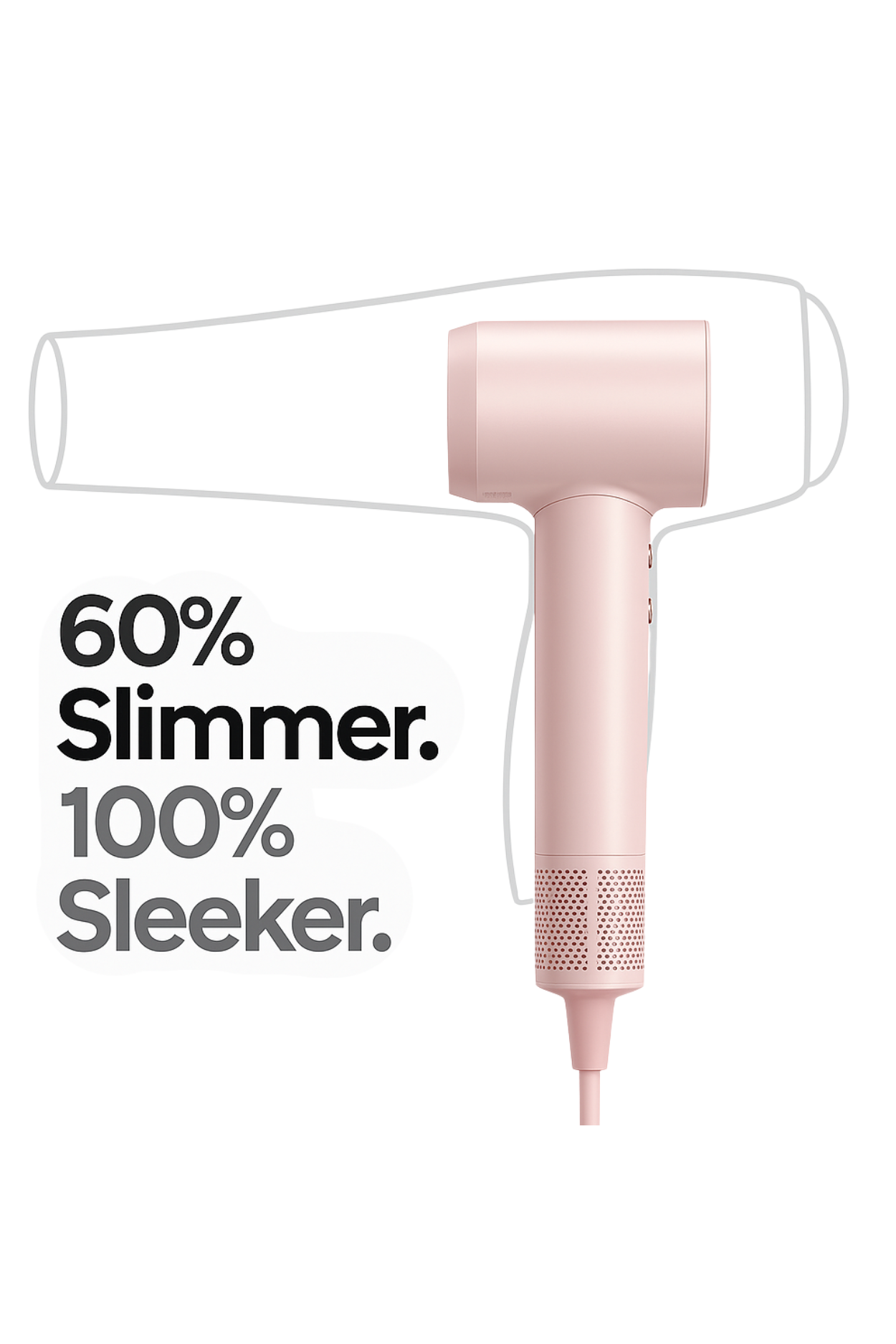 Lourdes Hair Professional Ionic Hair Dryer – Blush Pink